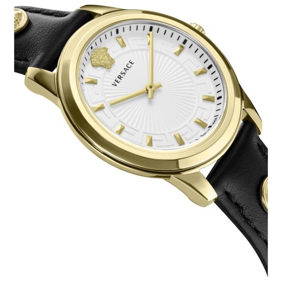 ?New Versace Gold White Dial Ladies Watch